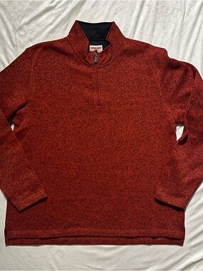 Wrangler Men's Marled Red Half-Zip Sweater Size XL like New